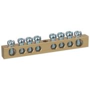 Шина NO-122-14 PEN «земля-ноль» 6х9мм 8/1 с креплениями по центру латунь ЭРА Б0047228